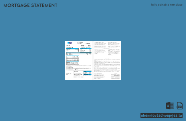 US-amerikanischer Hypothekenauszug der State Bank of India in Word- und PDF-Formaten (Beispielvorschau)